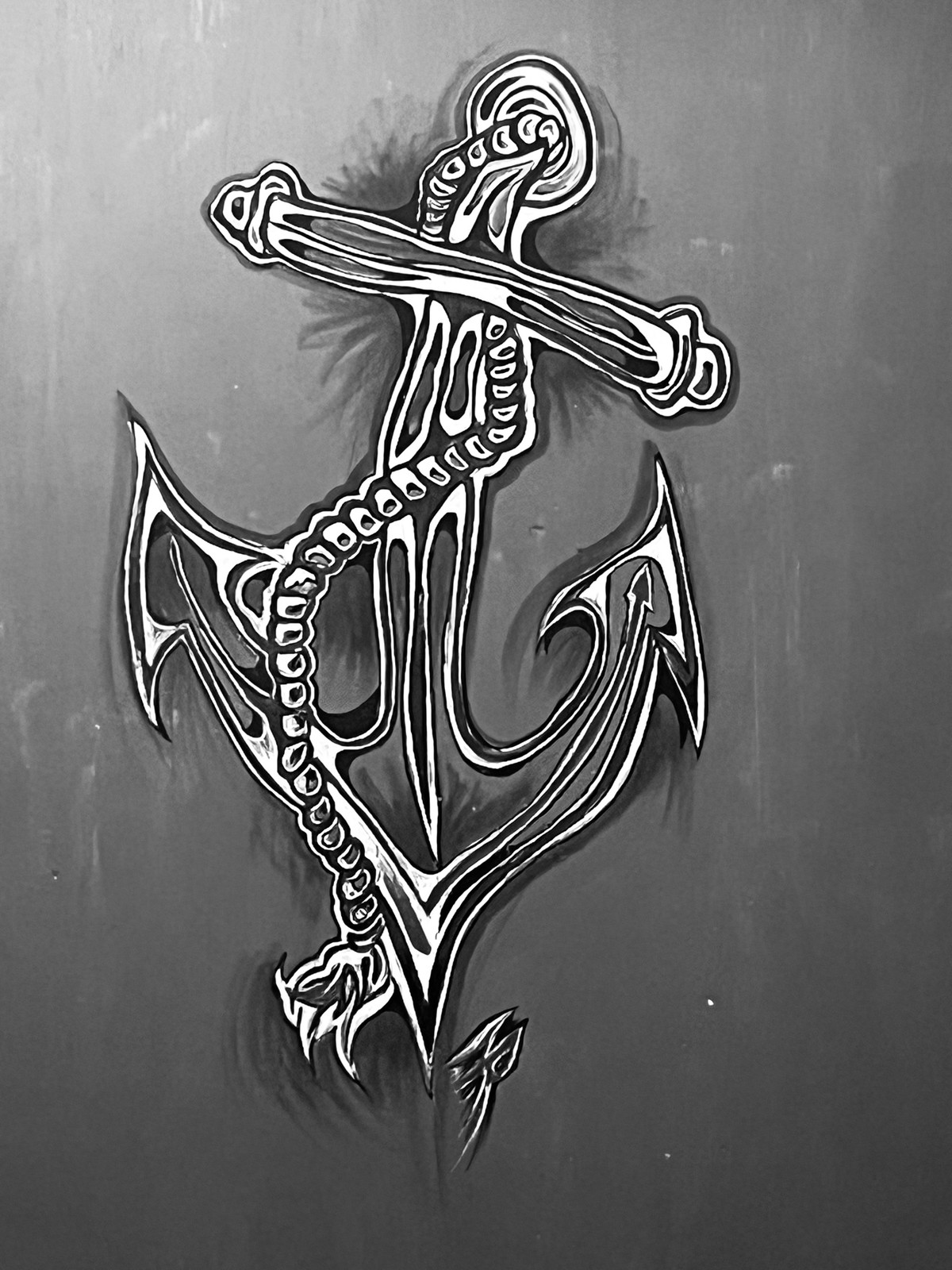 Anchor, original acrylic painting by Franco Piperis