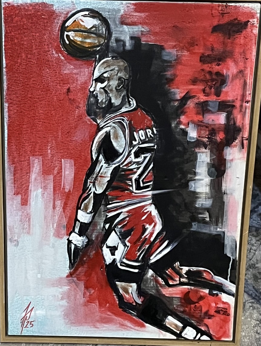 Jordan #23, original acrylic painting by Franco Piperis