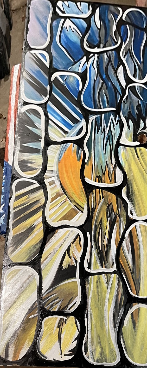 Sunset Mosaic, original acrylic painting by Franco Piperis