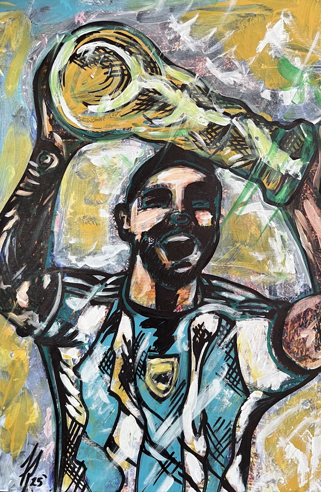 World Cup Glory, original acrylic painting by Franco Piperis